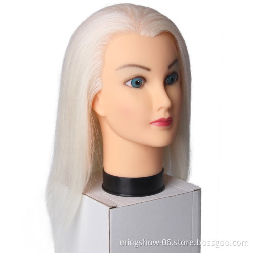 Real Hair Training Head blonde For Salon Hairdressing Mannequin Dolls professional styling head can be curled